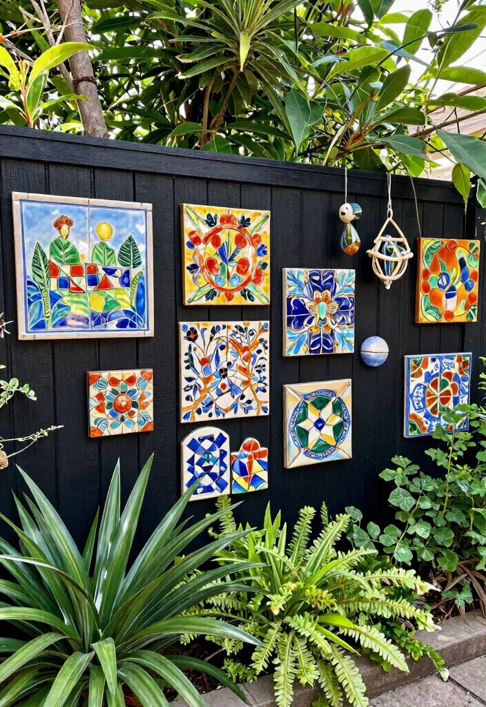 14 Black Fence Garden Ideas That Add Drama Without Overwhelming Plants - 9. Artistic Touches 1