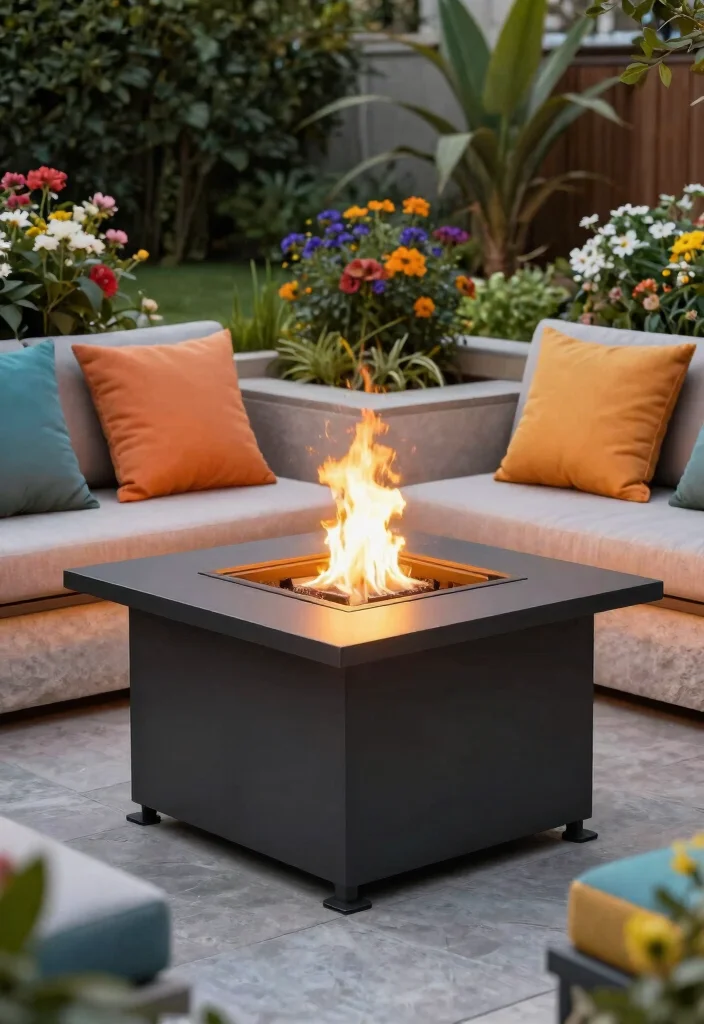 14 Fire Pit Garden Ideas That Keep Smoke Away From the House - 10. Fire Pit with Adjustable Flame 1