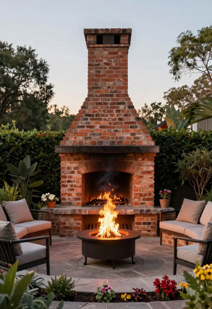 14 Fire Pit Garden Ideas That Keep Smoke Away From the House - 4. Fire Pit with a Chimney 1