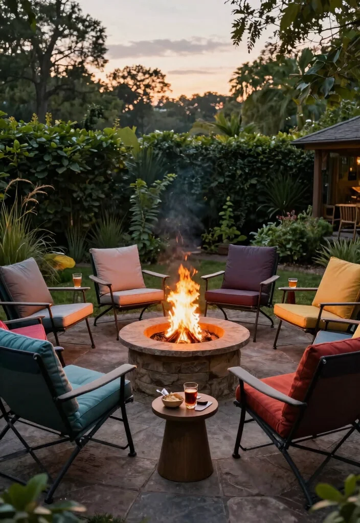 14 Fire Pit Garden Ideas That Keep Smoke Away From the House - 5. Directional Seating Arrangements 1