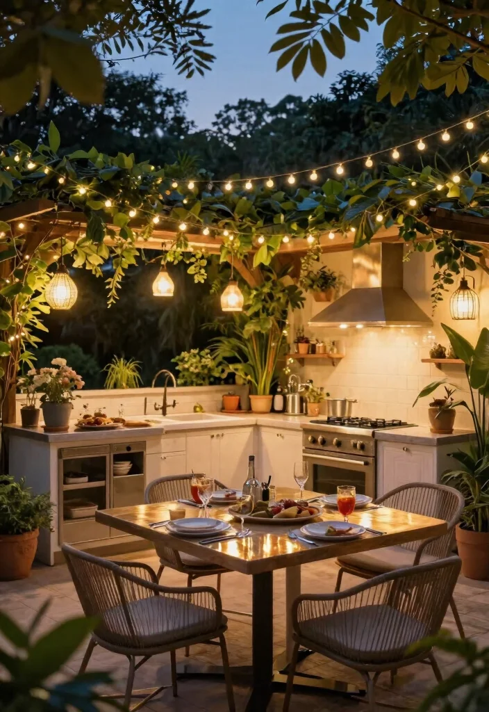 14 IKEA Outdoor Kitchen Ideas That Cost Under $1 - 6. Hanging Lights for Ambiance 1
