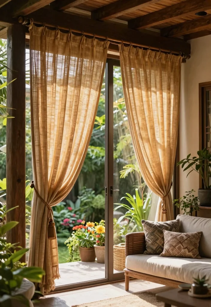 14 Patio Door Curtain Ideas That Block Heat Without Permanent Hardware - 1. Bamboo Curtains for Natural Shade 1