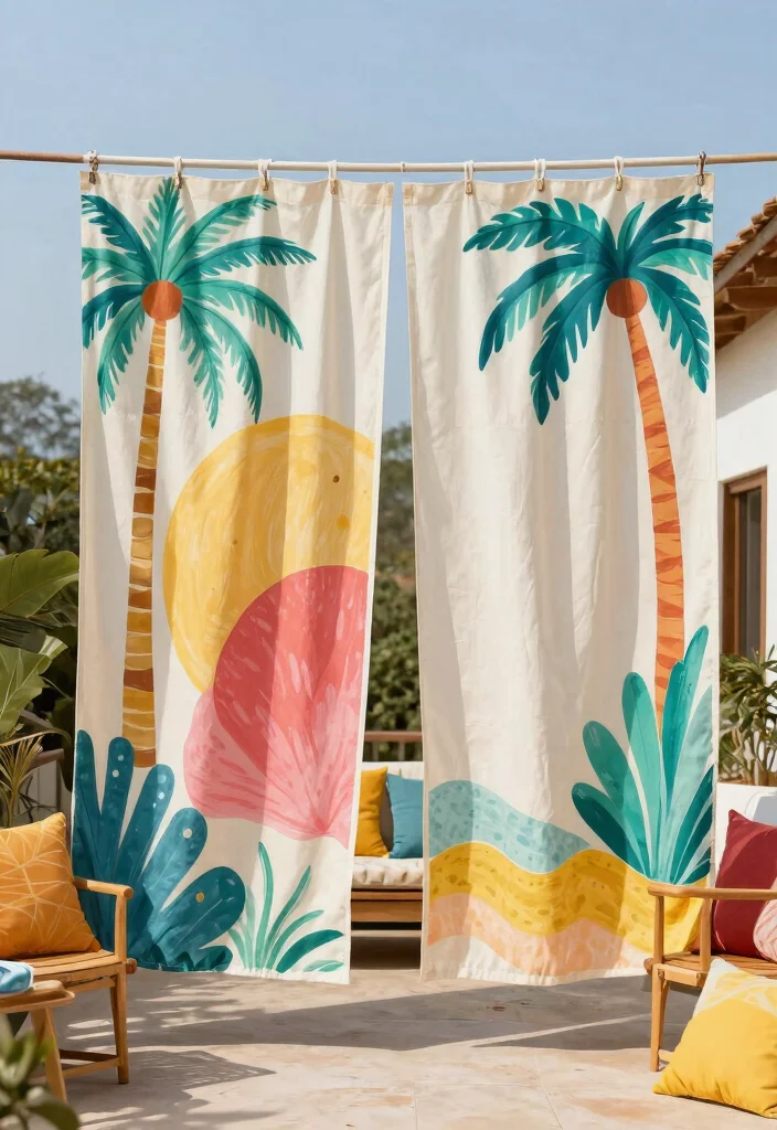 14 Patio Door Curtain Ideas That Block Heat Without Permanent Hardware - 6. Customized Canvas Drop Cloths 1