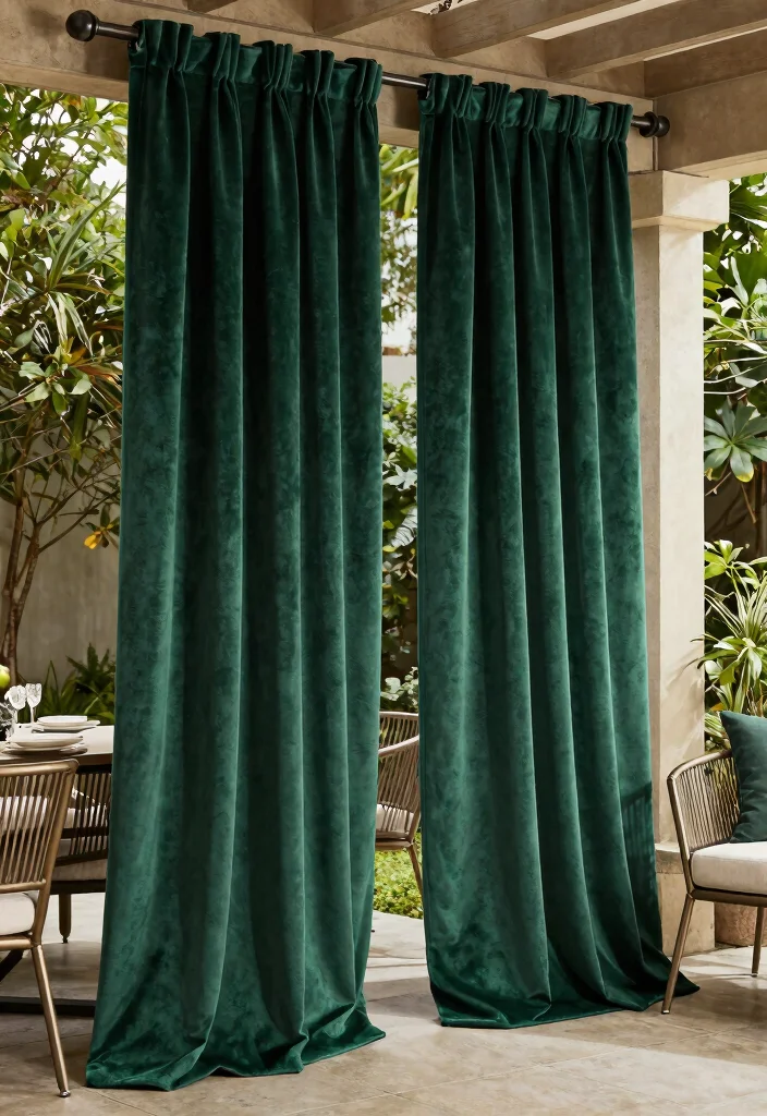 14 Patio Door Curtain Ideas That Block Heat Without Permanent Hardware - 7. Faux Velvet Curtains for Luxe Vibes 1