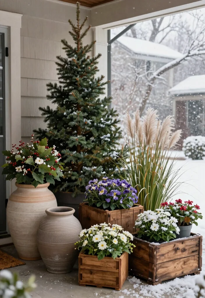 14 Winter Porch Pots That Survive Freeze Without Cracking - 11. Unique Container Combinations 1
