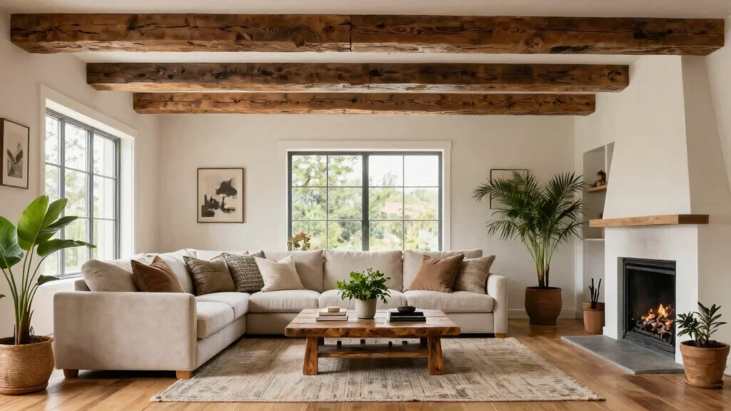 15 Ceiling Beams Living Room Ideas That Hide Ugly Ductwork