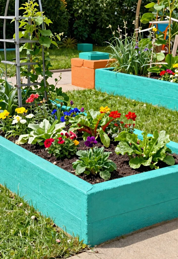 15 Cinderblock Raised Garden Bed Ideas That Cost Under $50 - 1. Classic Rectangle Bed with a Twist 1