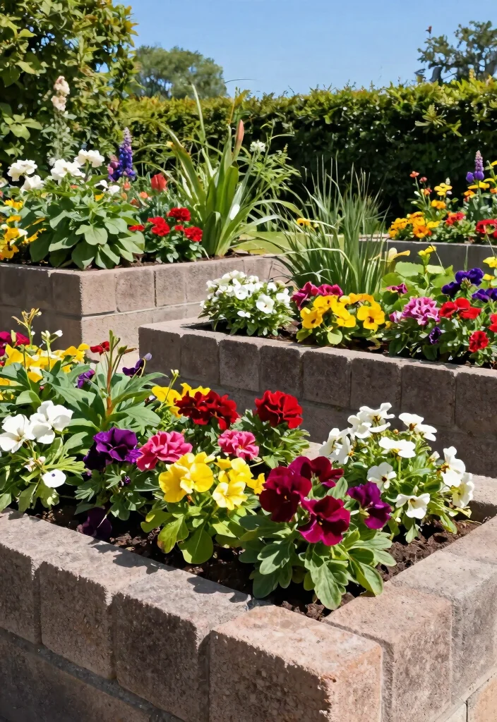 15 Cinderblock Raised Garden Bed Ideas That Cost Under $50 - 3. Cinderblock Flower Bed Borders 1