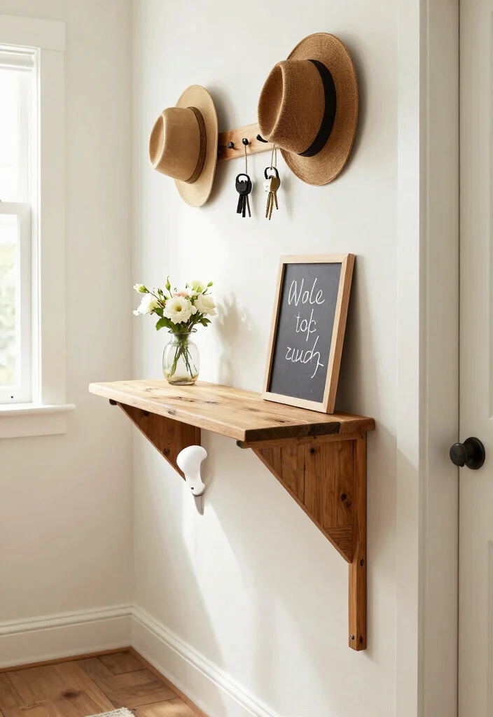 15 Farmhouse Entry Table Ideas That Fit Narrow Hallways and Small Foyers - 4. Wall-Mounted Table 1