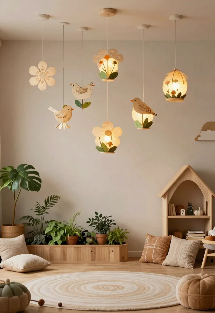 15 Kids Room Lighting Ceiling Ideas That Actually Stay Clean - 3. Nature-Inspired Lanterns 1