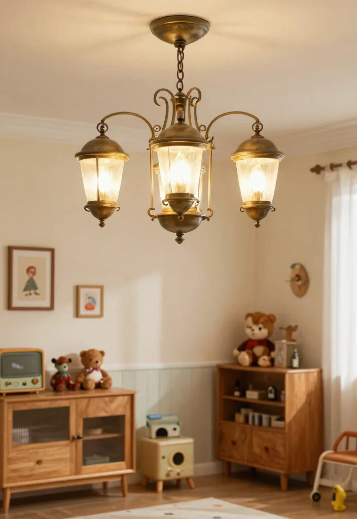 15 Kids Room Lighting Ceiling Ideas That Actually Stay Clean - 8. Vintage-Inspired Fixtures 1