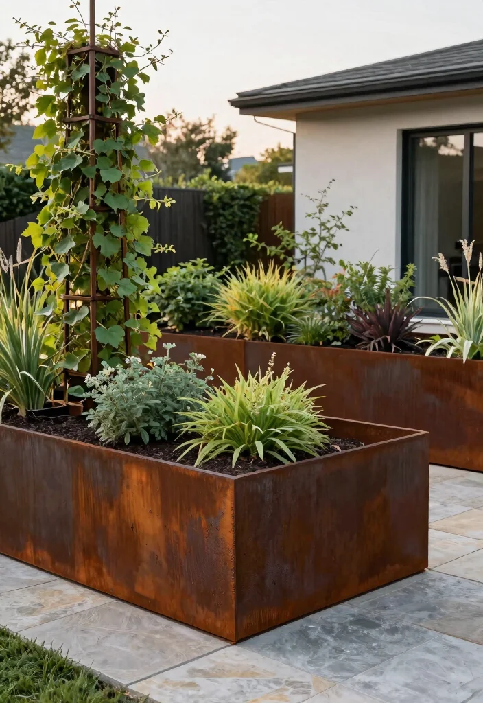 15 Metal Raised Garden Beds That Last Through Any Climate - 2. Cor-Ten Steel for a Modern Look 1