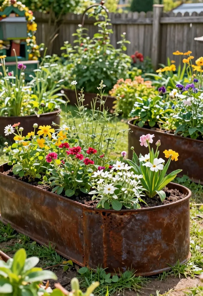 15 Metal Raised Garden Beds That Last Through Any Climate - 8. Recycled Metal Raised Beds for Eco-Friendly Gardening 1