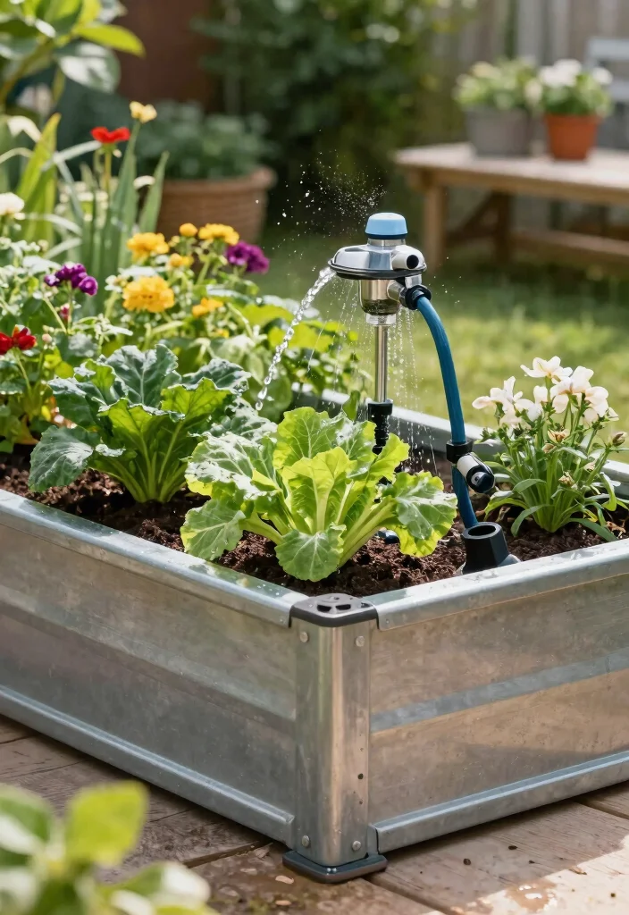 15 Metal Raised Garden Beds That Last Through Any Climate - 9. Integrated Watering Systems in Metal Beds 1
