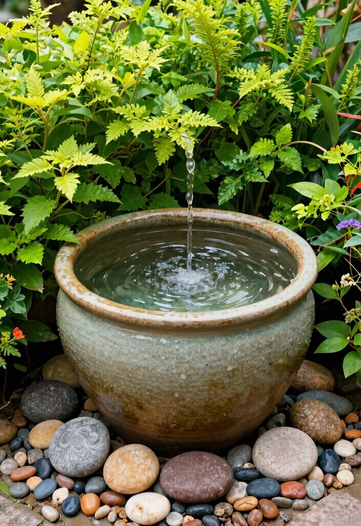 15 Patio Water Feature Ideas That Don't Need Buried Plumbing - 1. Container Water Fountain 1