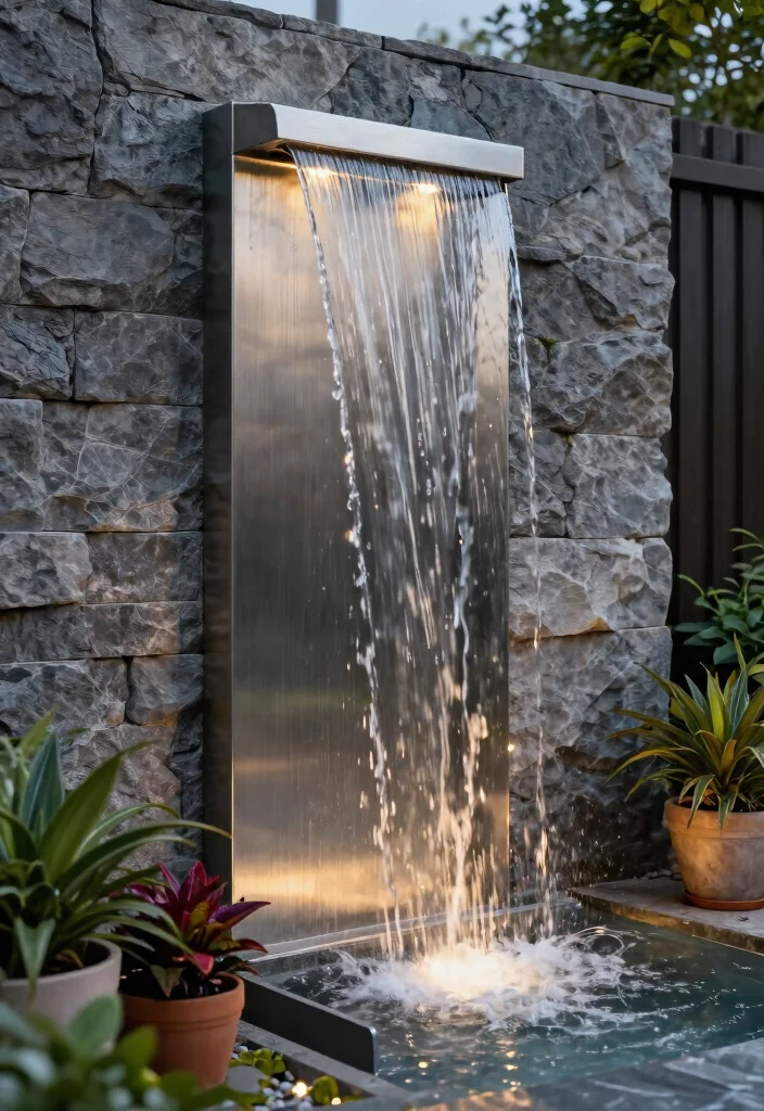 15 Patio Water Feature Ideas That Don't Need Buried Plumbing - 2. Wall-Mounted Water Feature 1