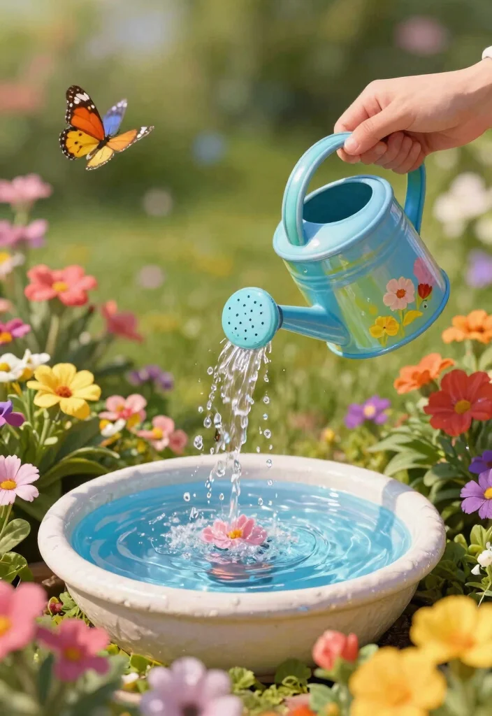 15 Patio Water Feature Ideas That Don't Need Buried Plumbing - 7. Watering Can Fountain 1