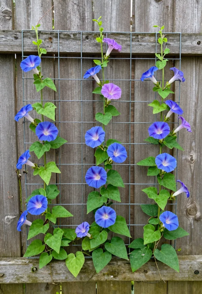 15 Wire Fence Ideas That Keep Animals Out Without Blocking Views - 1. Vertical Wire Grids for Climbing Plants 1
