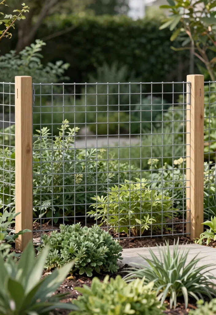 15 Wire Fence Ideas That Keep Animals Out Without Blocking Views - 10. Minimalist Wire Fencing with Natural Finish 1