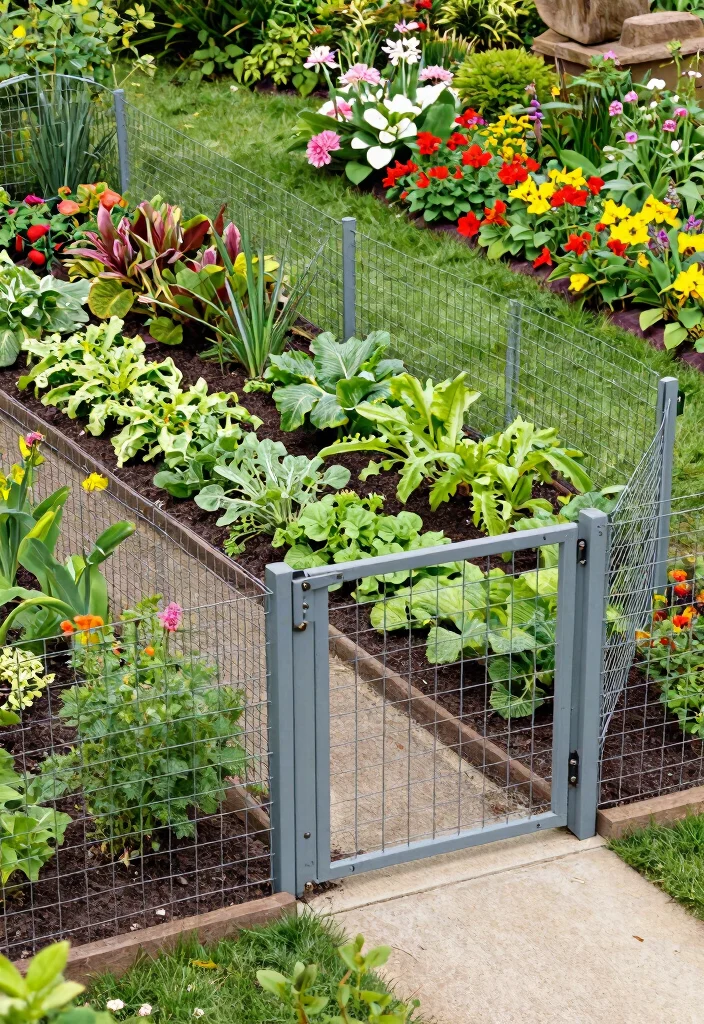 15 Wire Fence Ideas That Keep Animals Out Without Blocking Views - 15. Multi-Functional Wire Fences for Garden Divisions 1