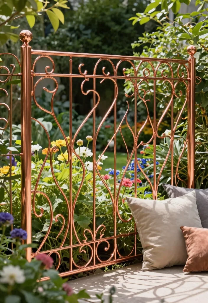 15 Wire Fence Ideas That Keep Animals Out Without Blocking Views - 6. Copper Wire Fencing for a Touch of Elegance 1