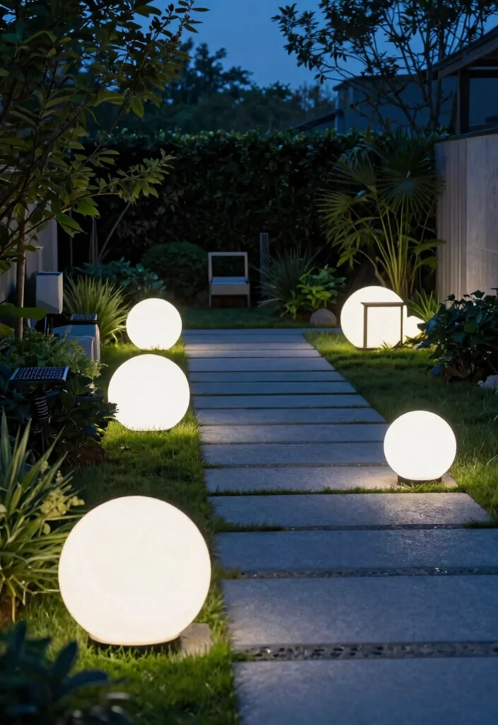 18 Backyard Lighting Ideas That Run on Solar for Zero Wiring - 14. Solar Geometric Lights 1