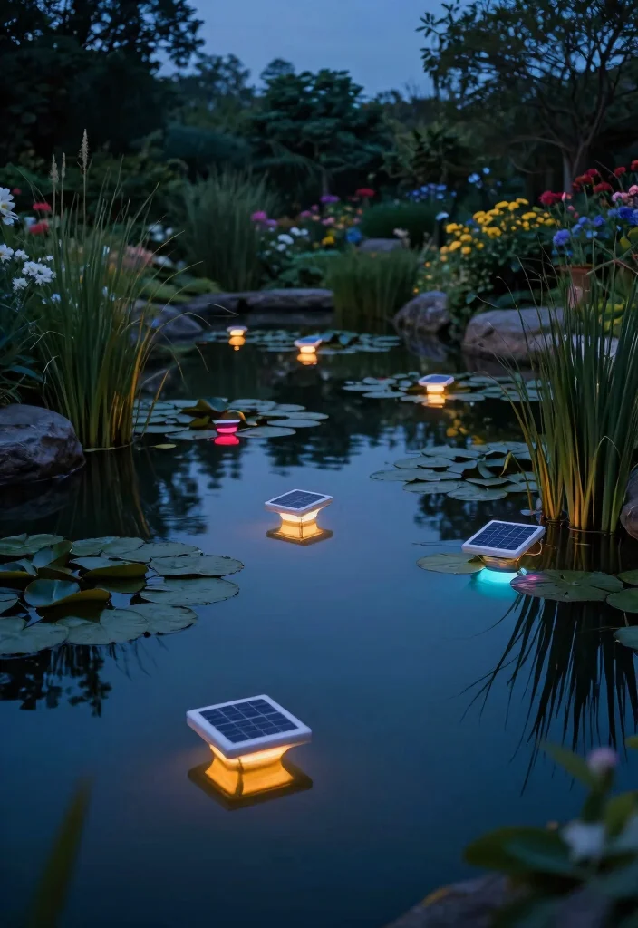 18 Backyard Lighting Ideas That Run on Solar for Zero Wiring - 5. Solar Pond Lights 1