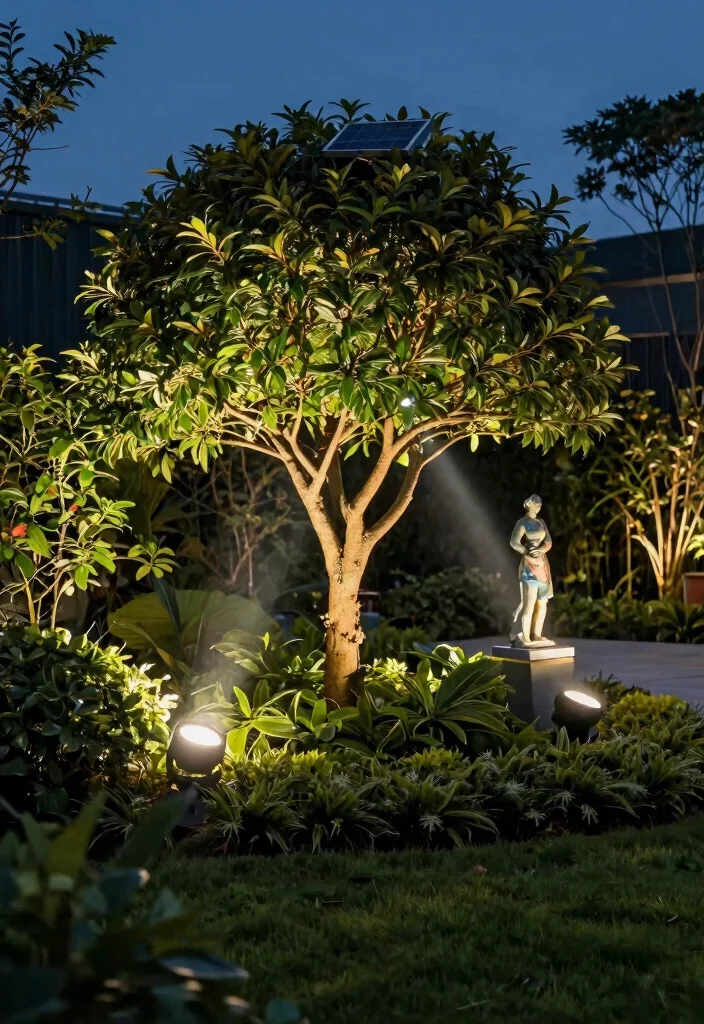 18 Backyard Lighting Ideas That Run on Solar for Zero Wiring - 6. Solar Spotlights 1
