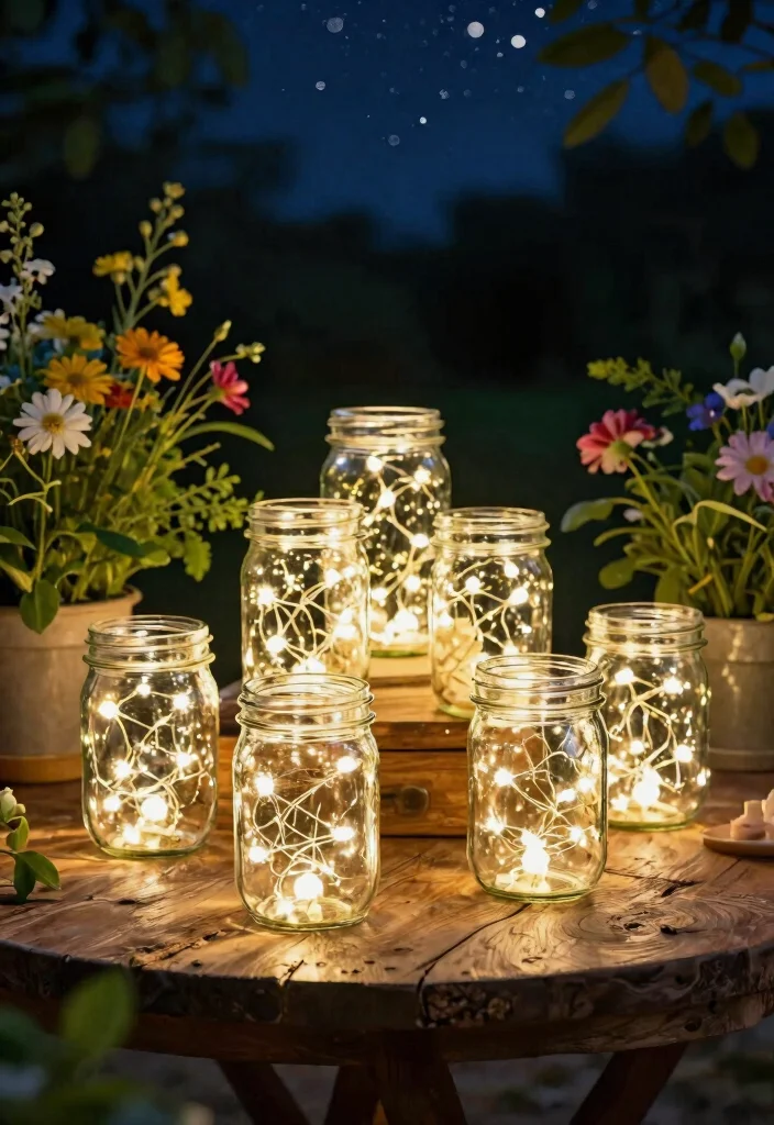 18 Backyard Lighting Ideas That Run on Solar for Zero Wiring - 8. Solar Fairy Lights in Jars 1