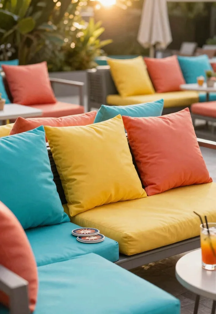 18 Colorful Patio Decor Ideas That Don't Fade in Full Sun - 1. UV-Resistant Outdoor Fabrics 1