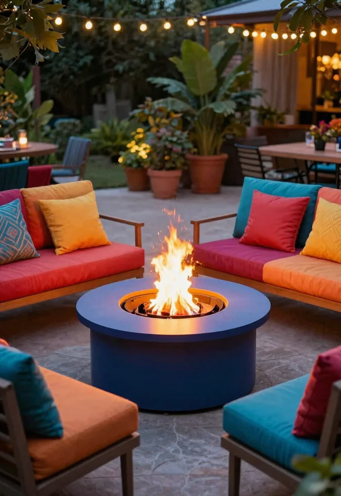 18 Colorful Patio Decor Ideas That Don't Fade in Full Sun - 13. Unique Fire Pits 1