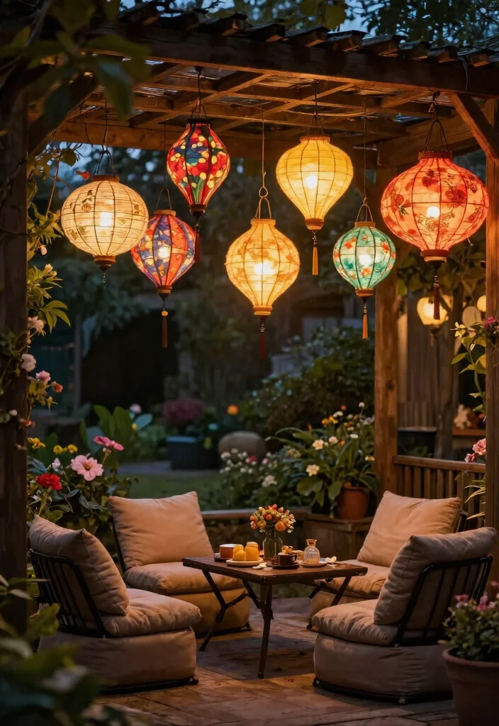 18 Colorful Patio Decor Ideas That Don't Fade in Full Sun - 4. Decorative Lanterns 1