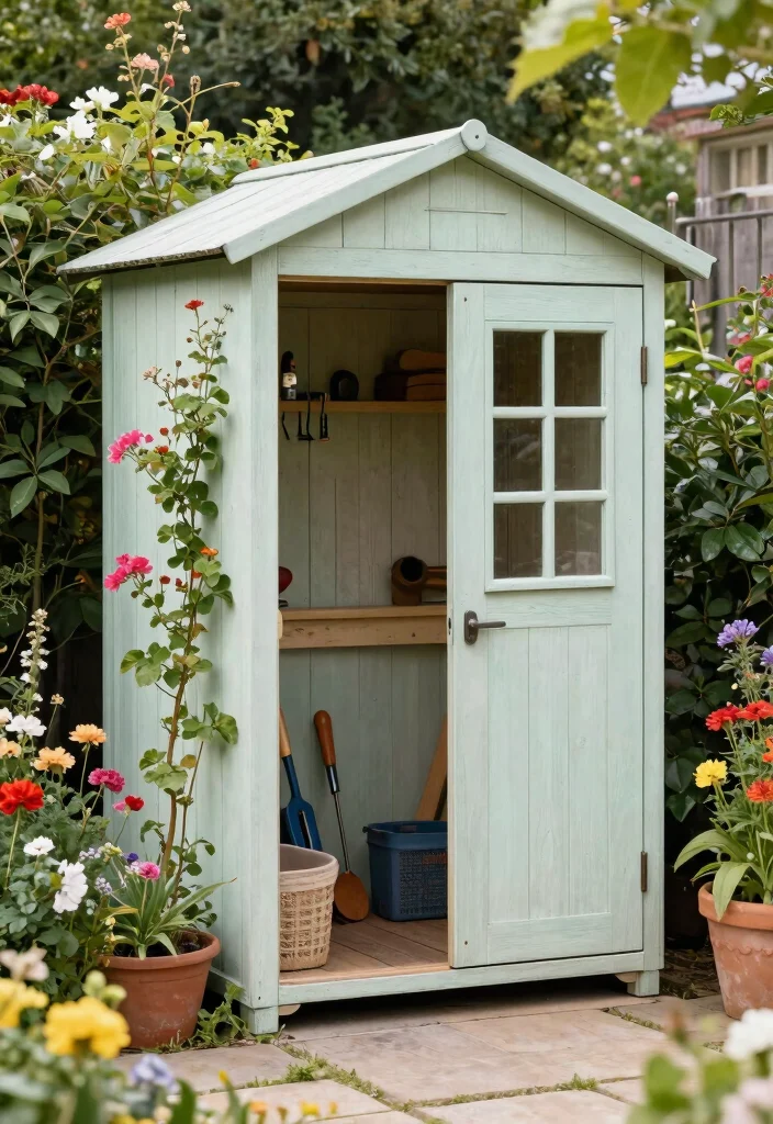 18 Outdoor Storage Ideas That Keep Tools Dry and Out of Sight - 12. Compact Storage Shed 1
