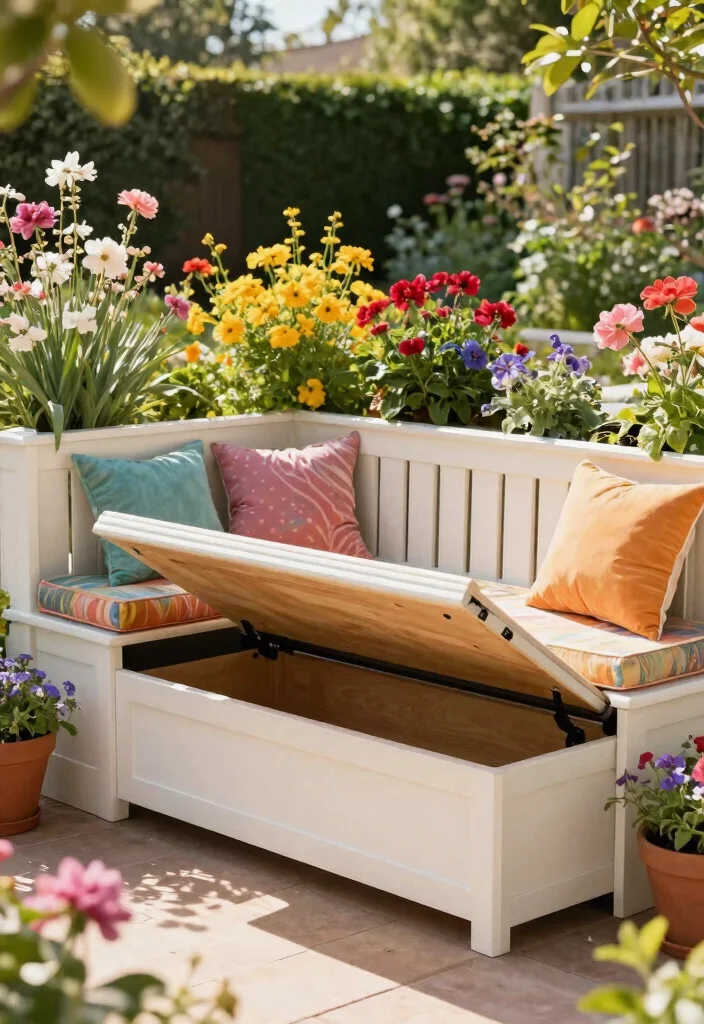 18 Outdoor Storage Ideas That Keep Tools Dry and Out of Sight - 15. Built-in Storage Benches 1