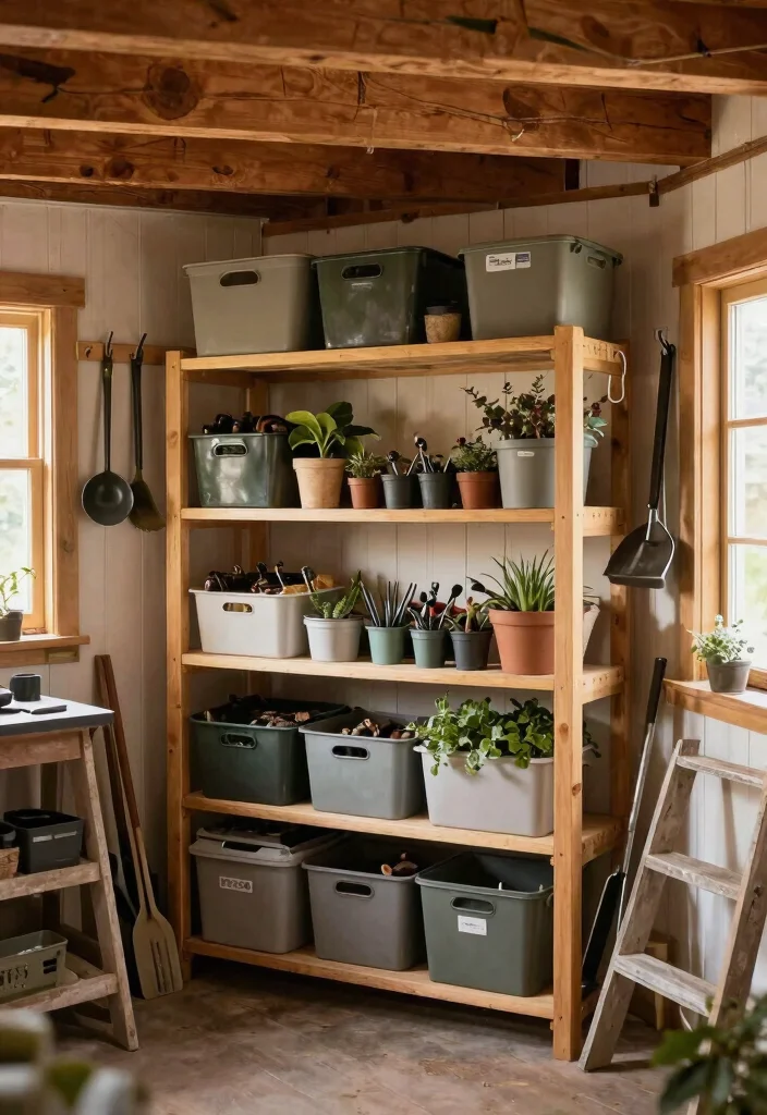18 Outdoor Storage Ideas That Keep Tools Dry and Out of Sight - 3. Overhead Storage Racks 1
