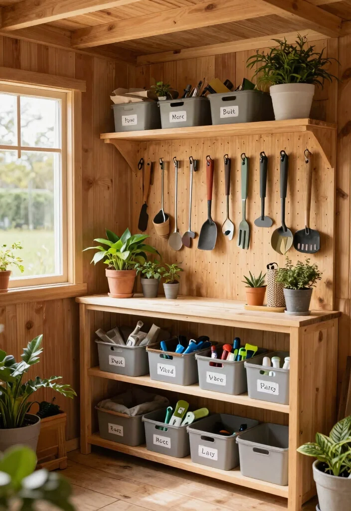 18 Outdoor Storage Ideas That Keep Tools Dry and Out of Sight - 5. Elegant Shed Organization 1
