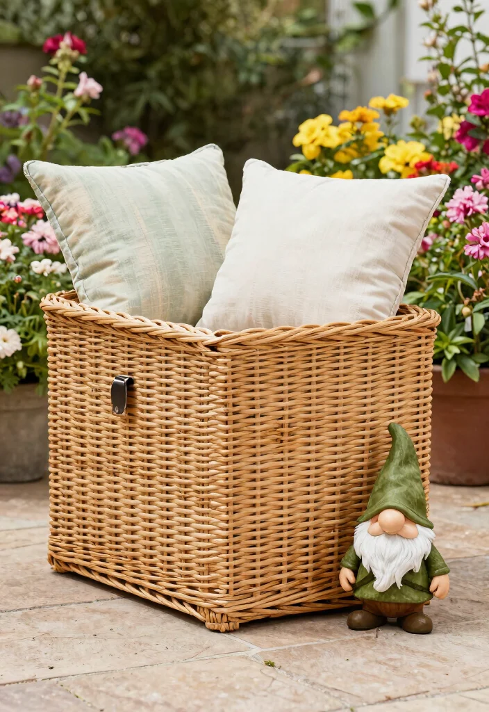 18 Outdoor Storage Ideas That Keep Tools Dry and Out of Sight - 8. Decorative Outdoor Storage Box 1