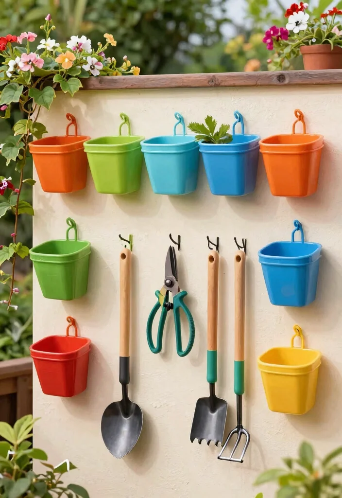 18 Outdoor Storage Ideas That Keep Tools Dry and Out of Sight - 9. Hanging Garden Tool Storage 1